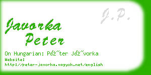 javorka peter business card